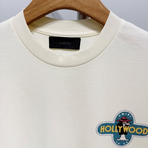 Amiri Beige Hollywood Graphic Print T-Shirt - Picture 3 of 8